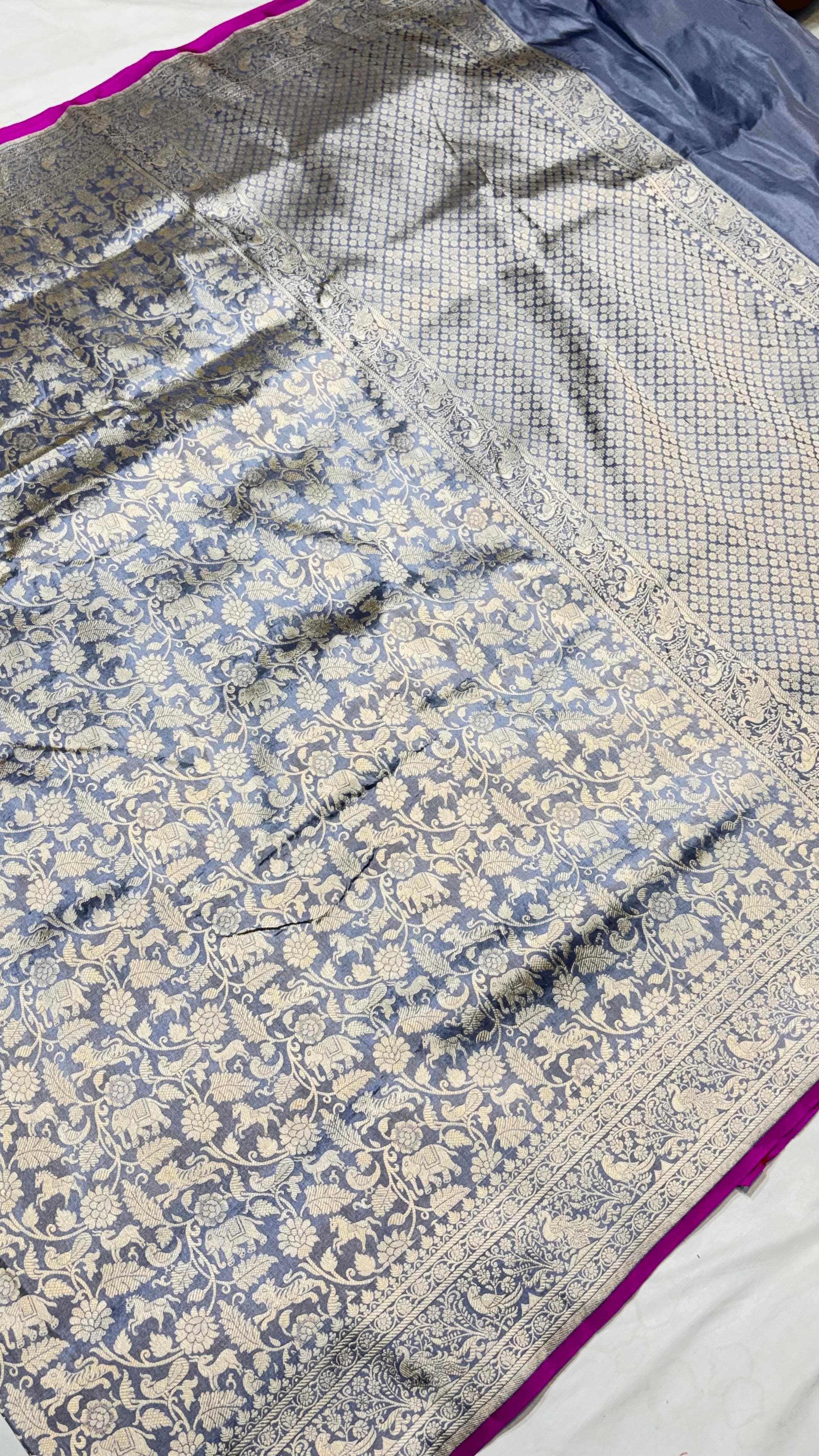 Pure Handwoven Silk Katan Saree - Look 12 - View 2