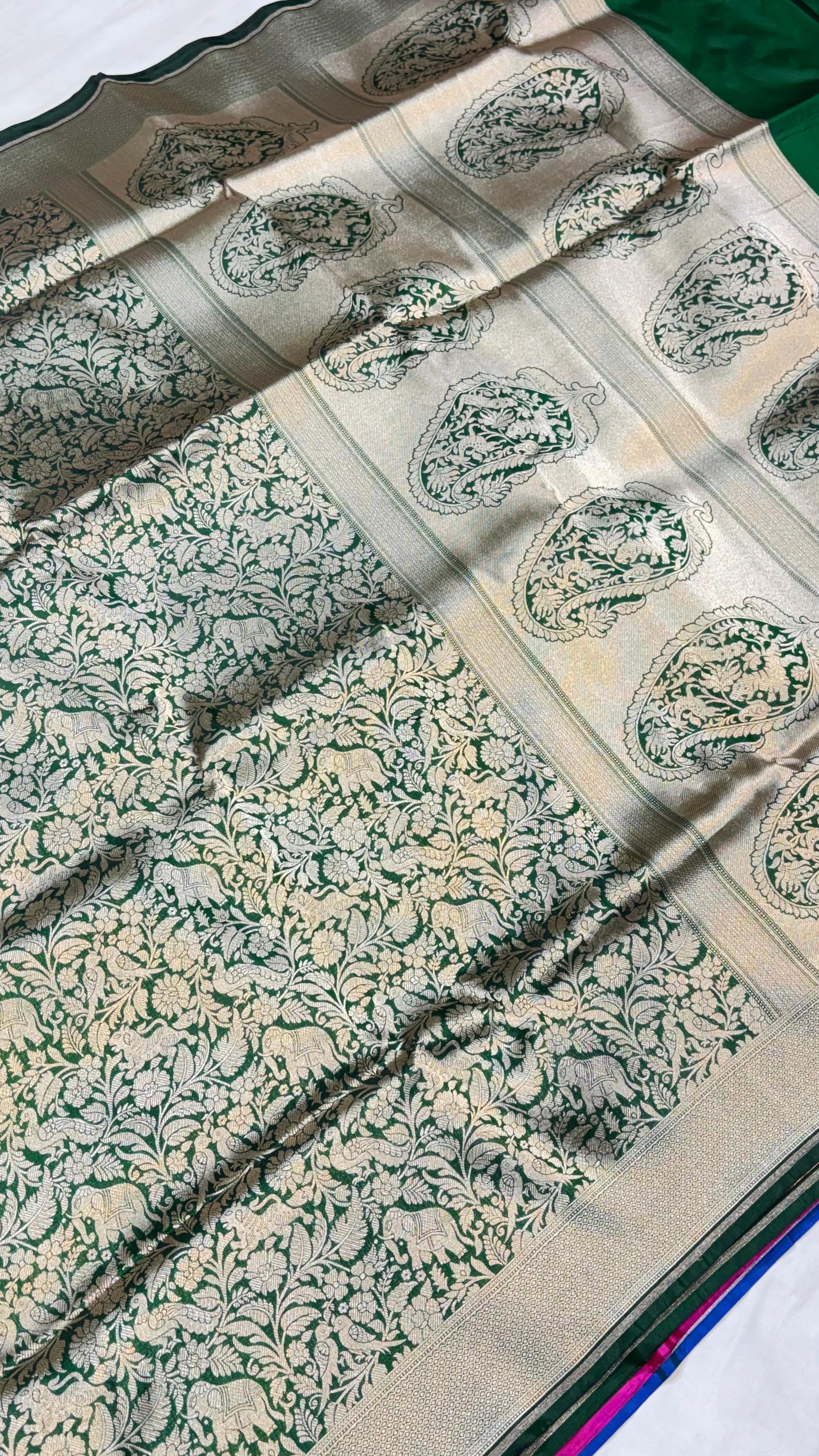 Pure Handwoven Silk Katan Saree - Look 21 - Detail View 2 | Shri Geeta Sarees