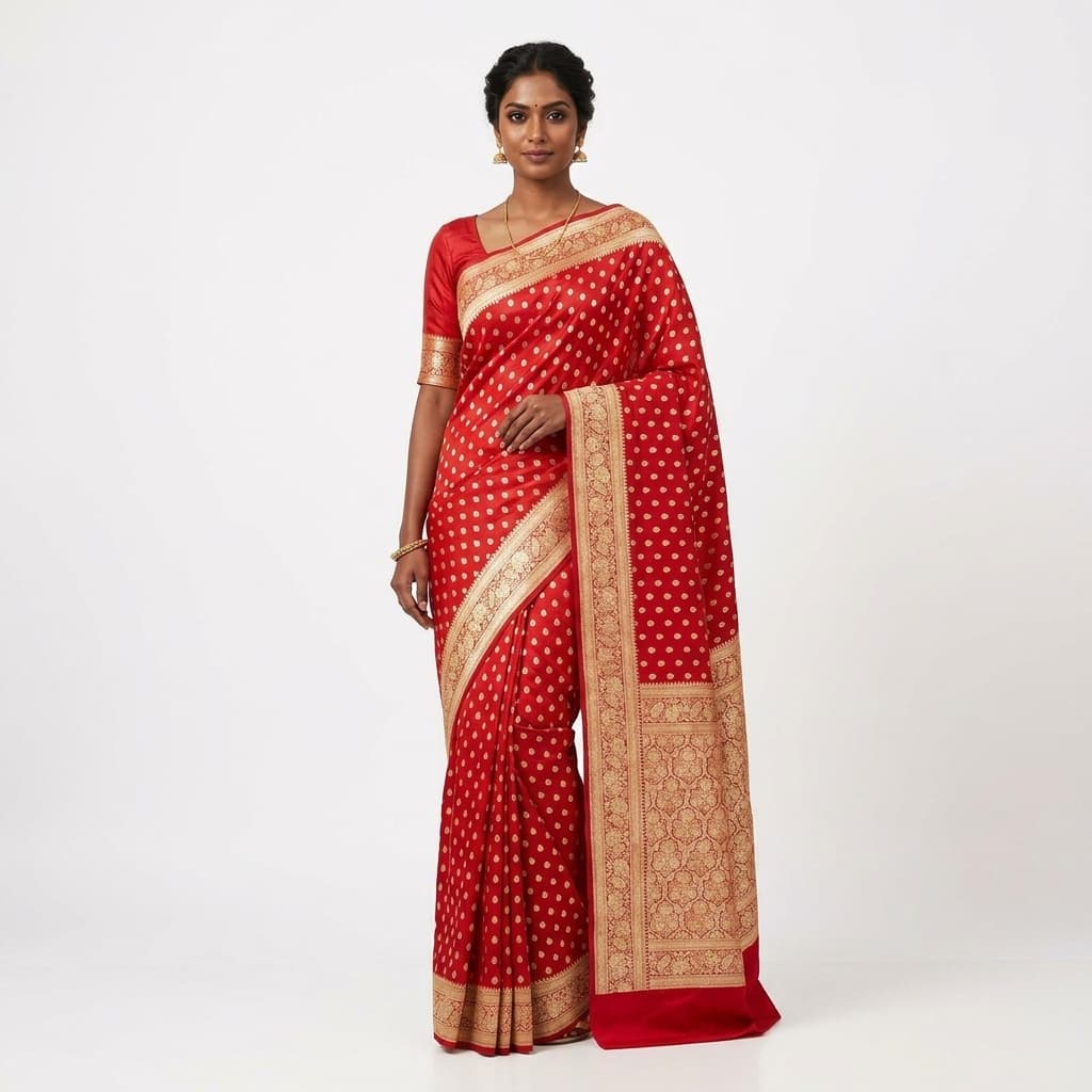 Pure Handwoven Silk Katan Saree - Look 25 - Detail View 1 | Shri Geeta Sarees