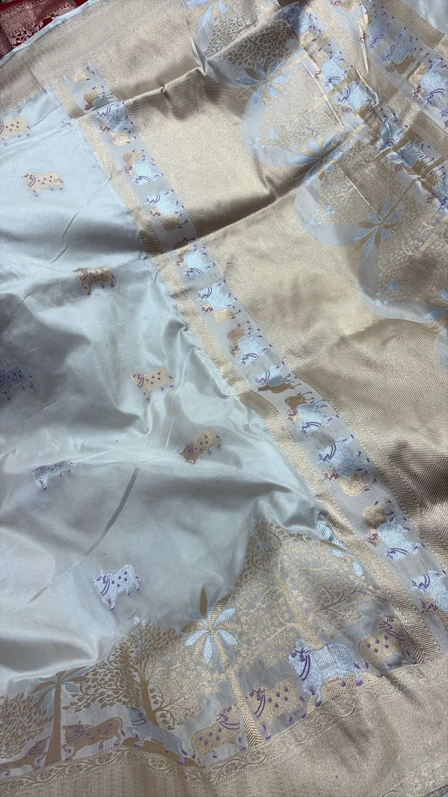 Powder Blue Animal Motif Saree - View 2