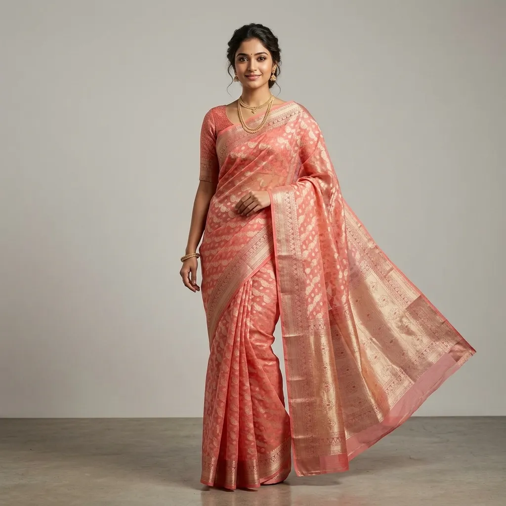 Pure Banarasi Cotton Saree - Heritage Buta - Detail View 1 | Shri Geeta Sarees